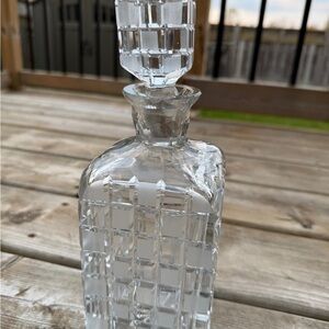 Vintage  Crystal Glass Decanter, square stop, heavy 4,5lbt